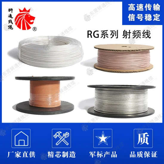 Color de alambre de plata doble de los materiales 50ohm del cable coaxial Od2.5mm FEP Rg316 adaptable